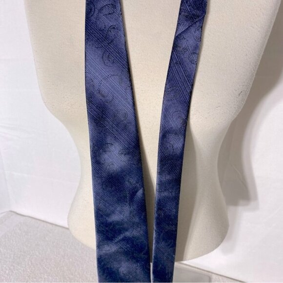 Vintage Club International Navy Blue Paisley Tie - Picture 8 of 10
